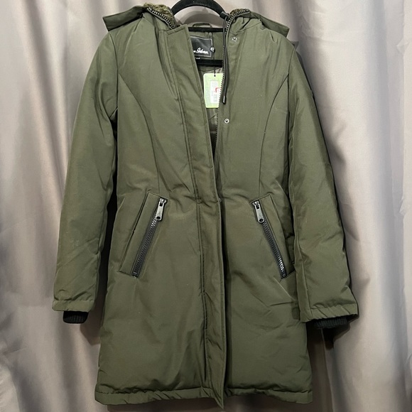 Sam Edelman Long Green Puffer Jacket XXS - Picture 1 of 6
